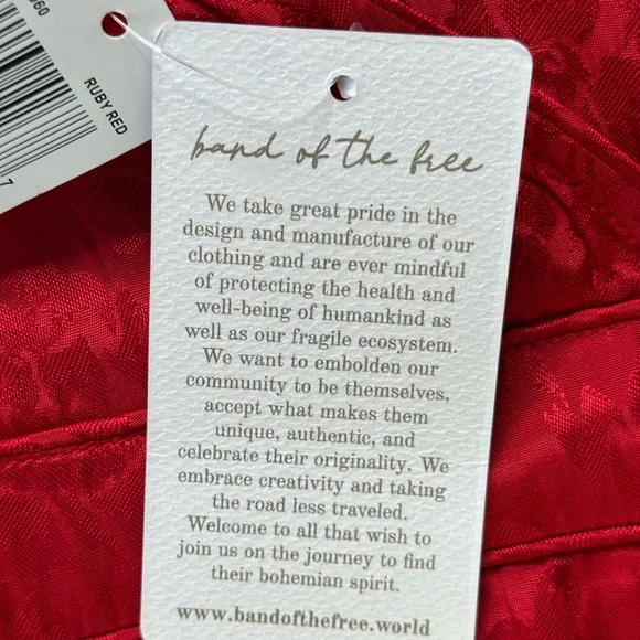 Band of The Free Red Asymmetrical Wrap Midi Dress